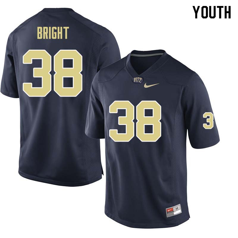 Youth #38 Cameron Bright Pittsburgh Panthers College Football Jerseys Sale-Navy